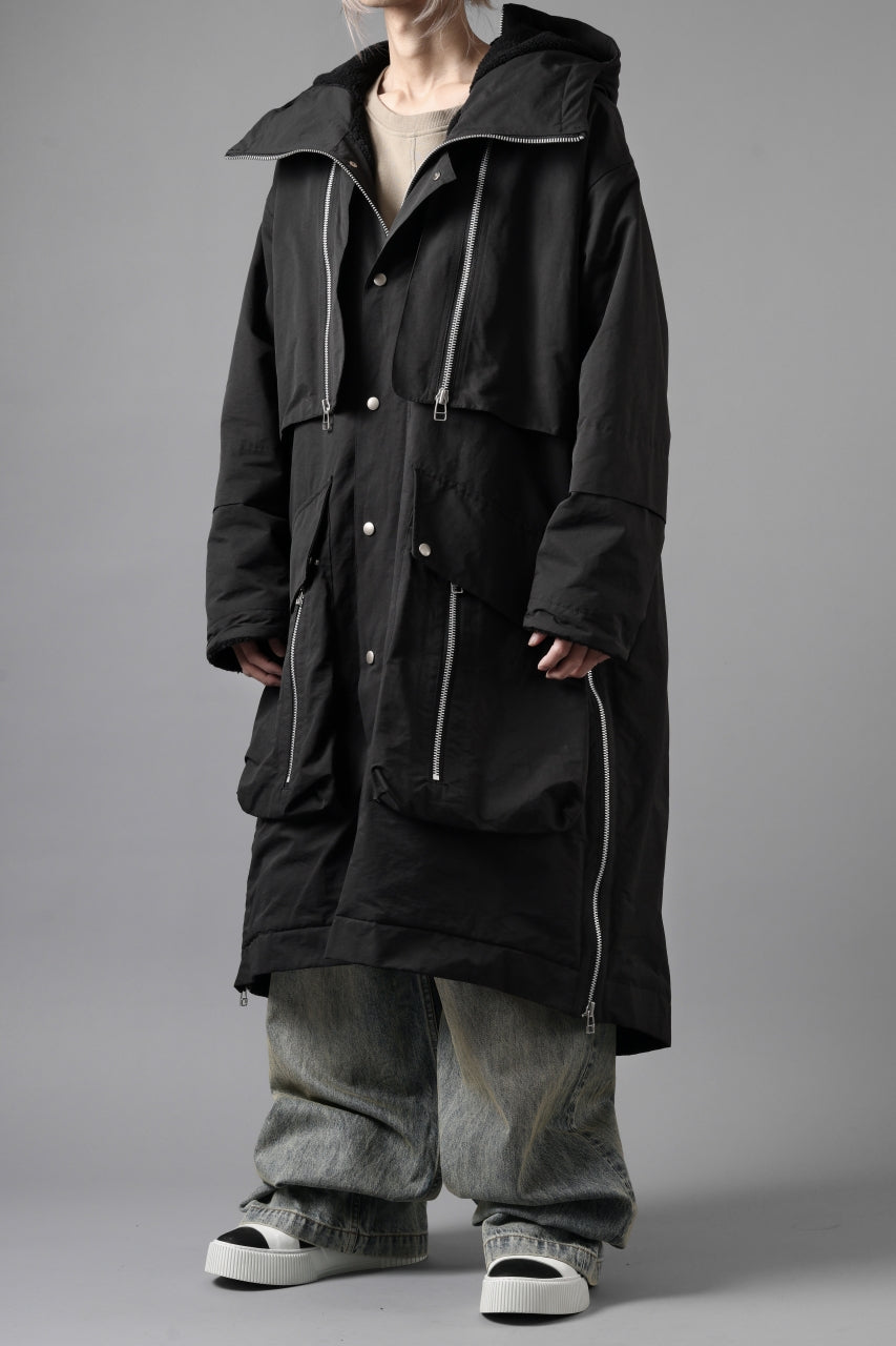 画像をギャラリービューアに読み込む, A.F ARTEFACT ZIP HOODIE COAT / TEDDY BOA FLEECE LINING (BLACK)
