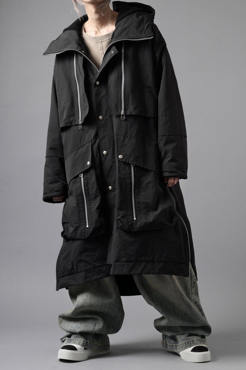 画像をギャラリービューアに読み込む, A.F ARTEFACT ZIP HOODIE COAT / TEDDY BOA FLEECE LINING (BLACK)