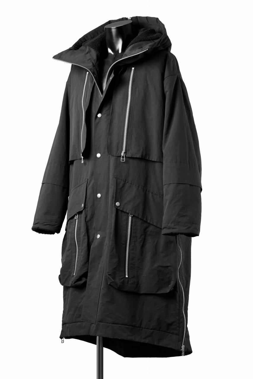 画像をギャラリービューアに読み込む, A.F ARTEFACT ZIP HOODIE COAT / TEDDY BOA FLEECE LINING (BLACK)