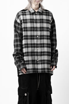 画像をギャラリービューアに読み込む, A.F ARTEFACT SNAPPED OVER SHIRT / CHECK x CORDUROY COMBI (BLACK)