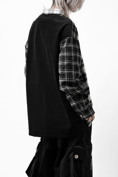 画像をギャラリービューアに読み込む, A.F ARTEFACT SNAPPED OVER SHIRT / CHECK x CORDUROY COMBI (BLACK)