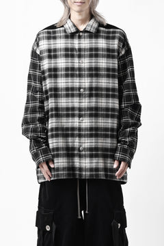 画像をギャラリービューアに読み込む, A.F ARTEFACT SNAPPED OVER SHIRT / CHECK x CORDUROY COMBI (BLACK)