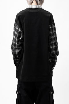 画像をギャラリービューアに読み込む, A.F ARTEFACT SNAPPED OVER SHIRT / CHECK x CORDUROY COMBI (BLACK)