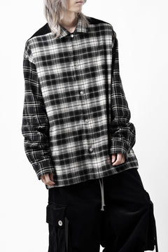 画像をギャラリービューアに読み込む, A.F ARTEFACT SNAPPED OVER SHIRT / CHECK x CORDUROY COMBI (BLACK)