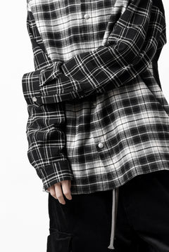 画像をギャラリービューアに読み込む, A.F ARTEFACT SNAPPED OVER SHIRT / CHECK x CORDUROY COMBI (BLACK)