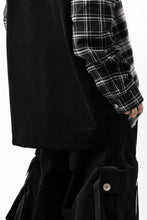 画像をギャラリービューアに読み込む, A.F ARTEFACT SNAPPED OVER SHIRT / CHECK x CORDUROY COMBI (BLACK)