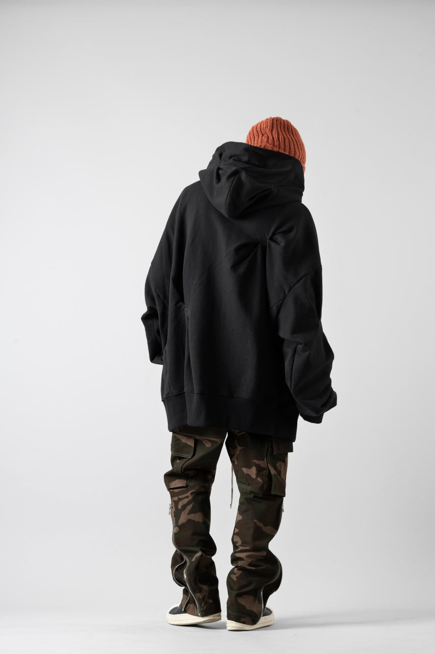 画像をギャラリービューアに読み込む, A.F ARTEFACT RANDOM TUCK EMBROIDERY SWEAT HOODIE (BLACK)