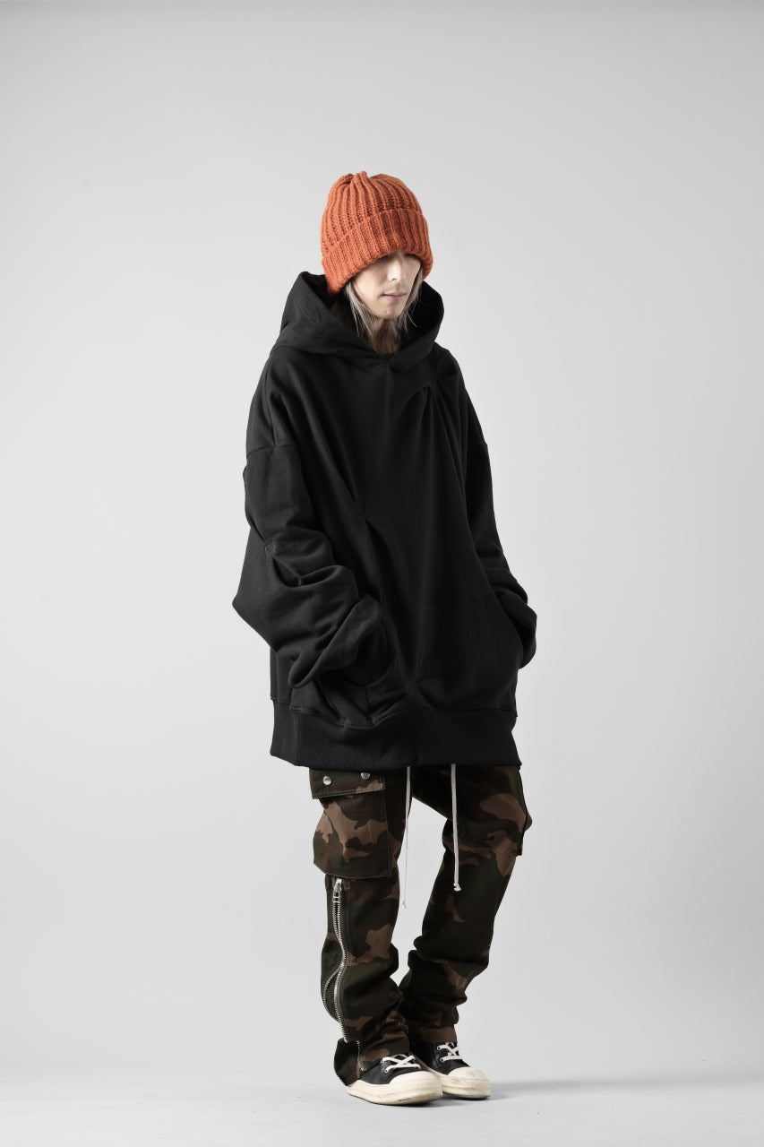 画像をギャラリービューアに読み込む, A.F ARTEFACT RANDOM TUCK EMBROIDERY SWEAT HOODIE (BLACK)