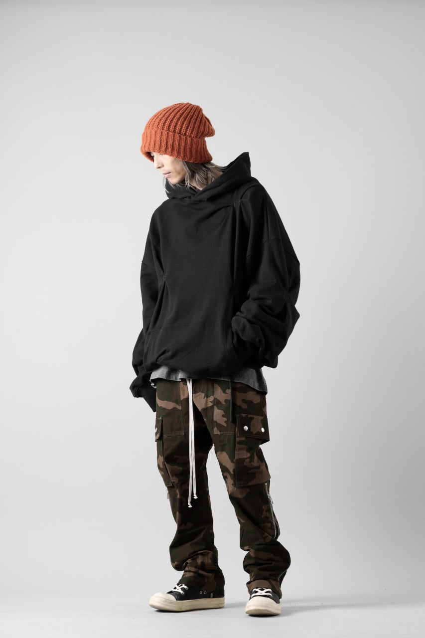 画像をギャラリービューアに読み込む, A.F ARTEFACT RANDOM TUCK EMBROIDERY SWEAT HOODIE (BLACK)