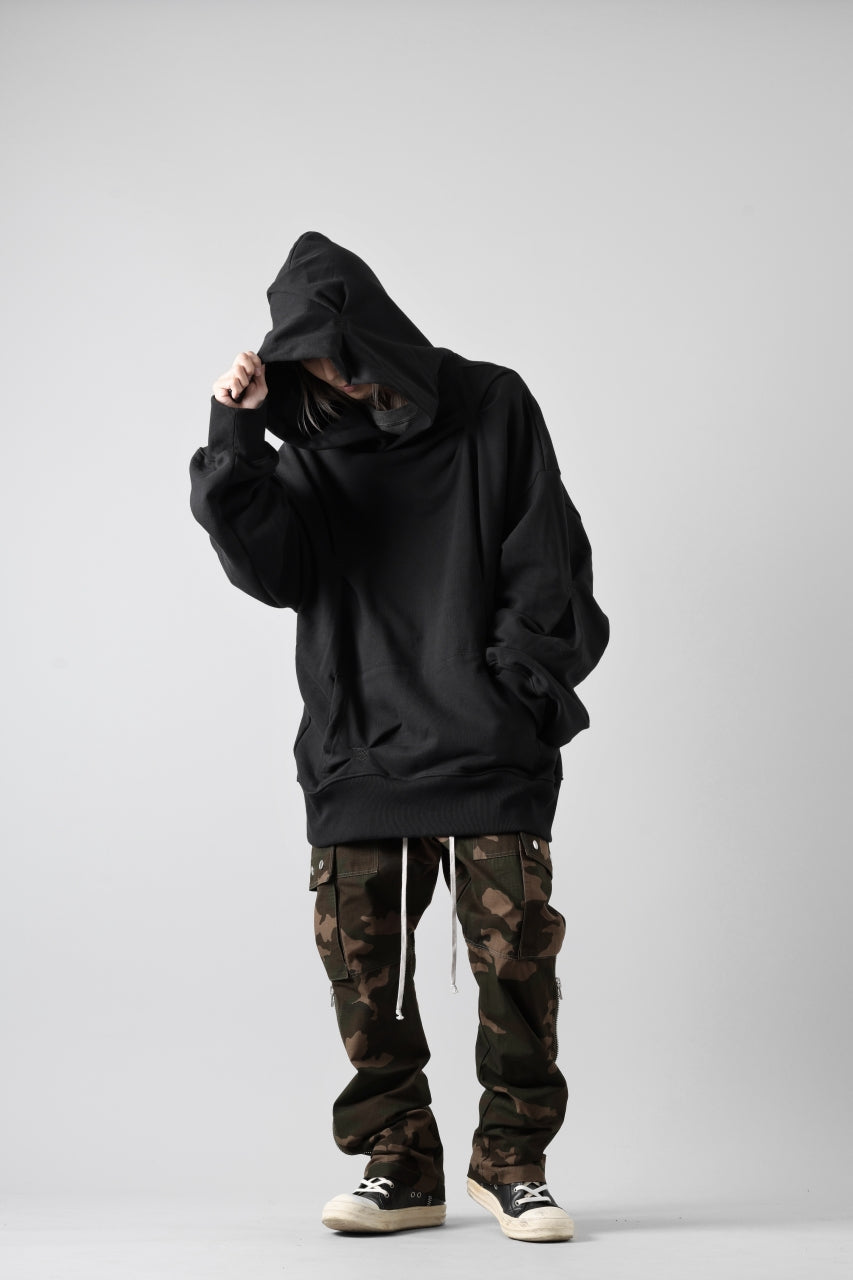 画像をギャラリービューアに読み込む, A.F ARTEFACT RANDOM TUCK EMBROIDERY SWEAT HOODIE (BLACK)