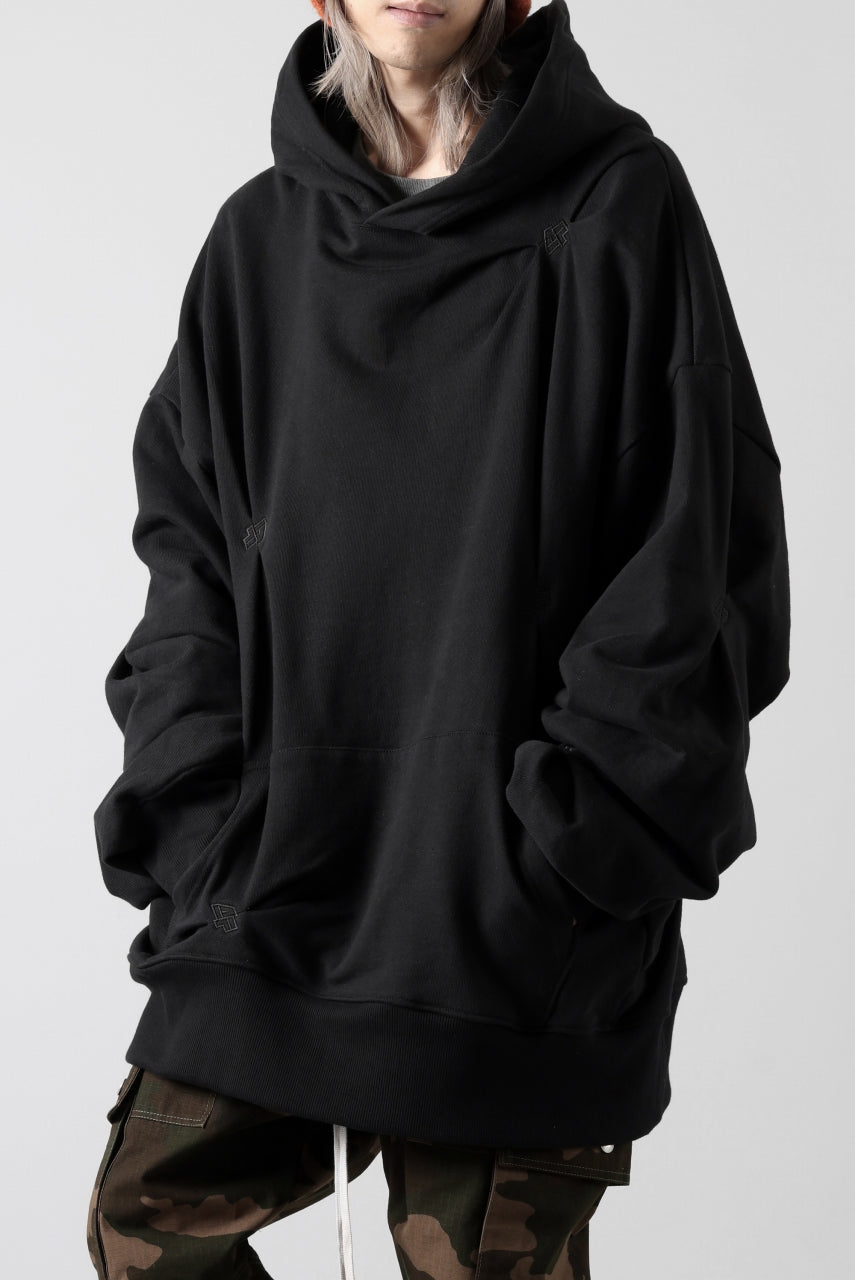 画像をギャラリービューアに読み込む, A.F ARTEFACT RANDOM TUCK EMBROIDERY SWEAT HOODIE (BLACK)