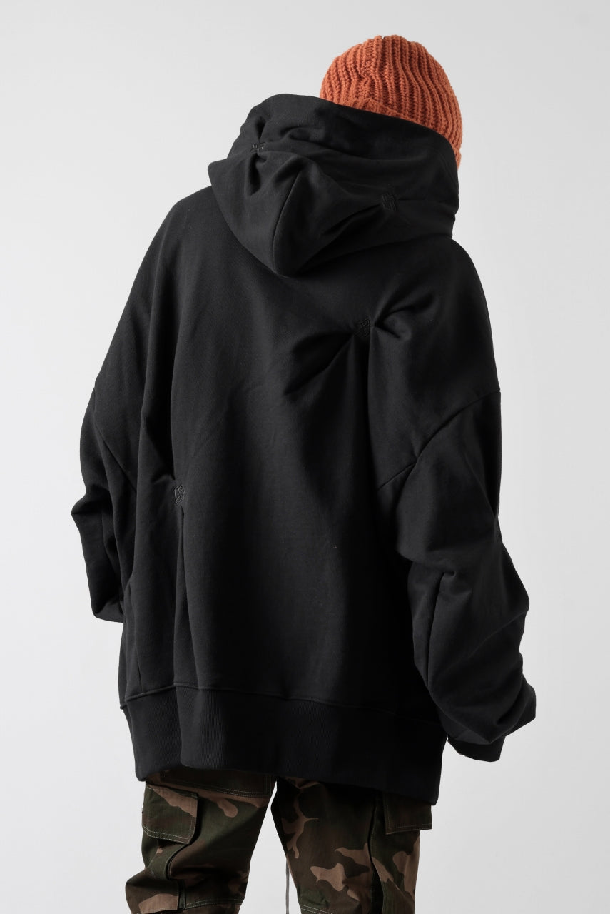 画像をギャラリービューアに読み込む, A.F ARTEFACT RANDOM TUCK EMBROIDERY SWEAT HOODIE (BLACK)