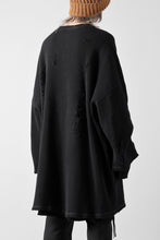画像をギャラリービューアに読み込む, A.F ARTEFACT DAMAGE LAYERED PULLOVER / WAFFLE COTTON JERSEY (BLACK)
