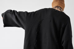 画像をギャラリービューアに読み込む, A.F ARTEFACT DAMAGE LAYERED PULLOVER / WAFFLE COTTON JERSEY (BLACK)