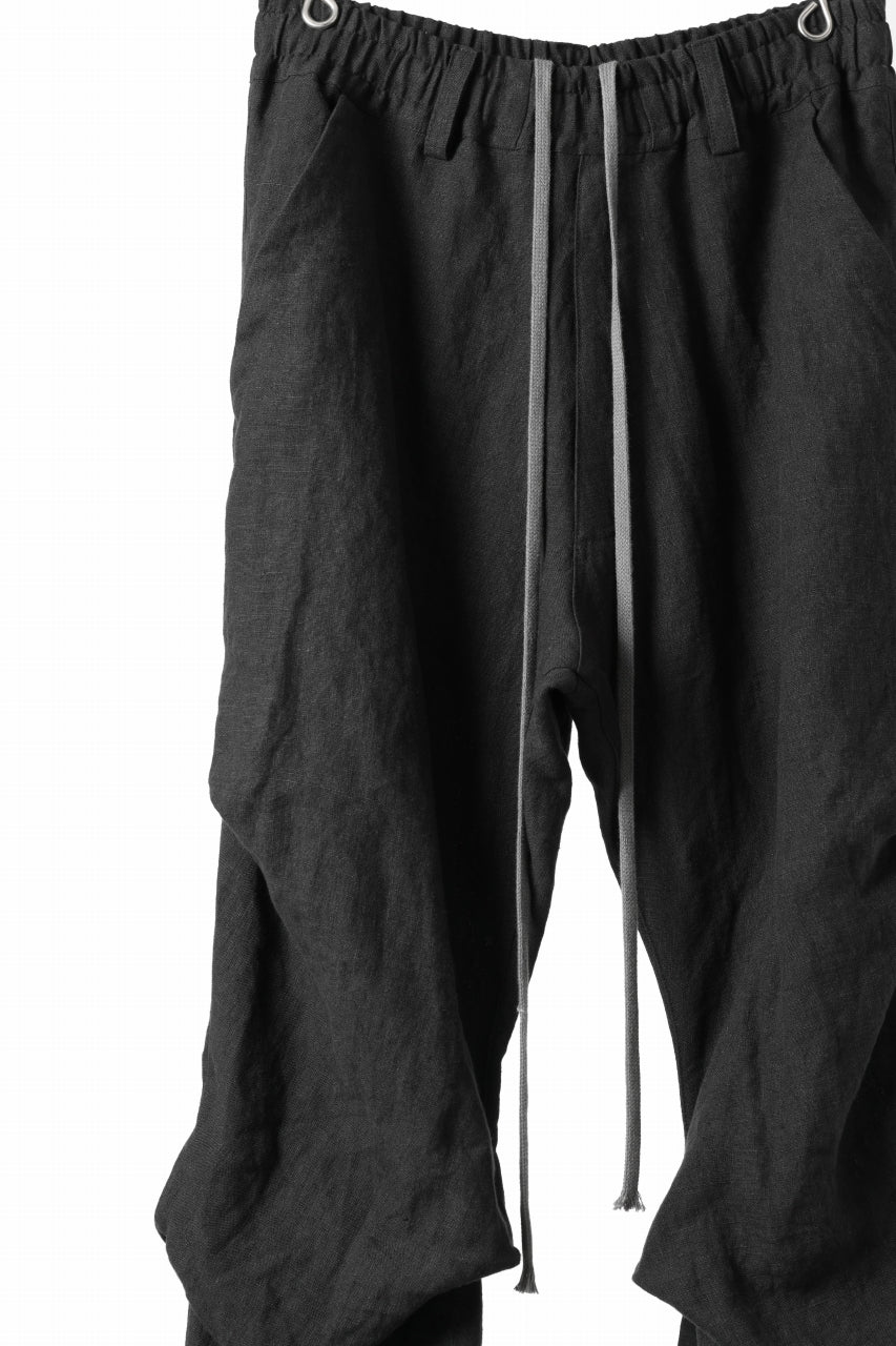 画像をギャラリービューアに読み込む, A.F ARTEFACT TUCK VOLUME BAGGY PANTS / ORGANIC LINEN (BLACK)