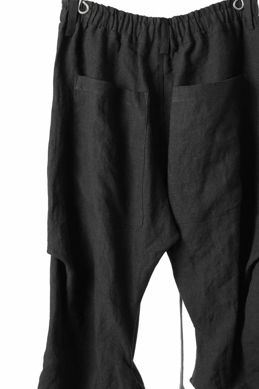 画像をギャラリービューアに読み込む, A.F ARTEFACT TUCK VOLUME BAGGY PANTS / ORGANIC LINEN (BLACK)