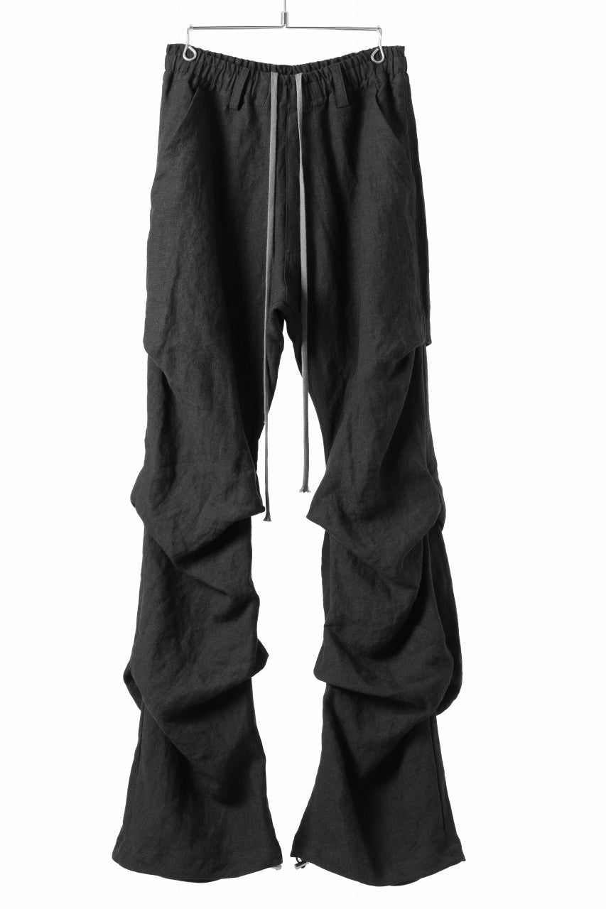 画像をギャラリービューアに読み込む, A.F ARTEFACT TUCK VOLUME BAGGY PANTS / ORGANIC LINEN (BLACK)