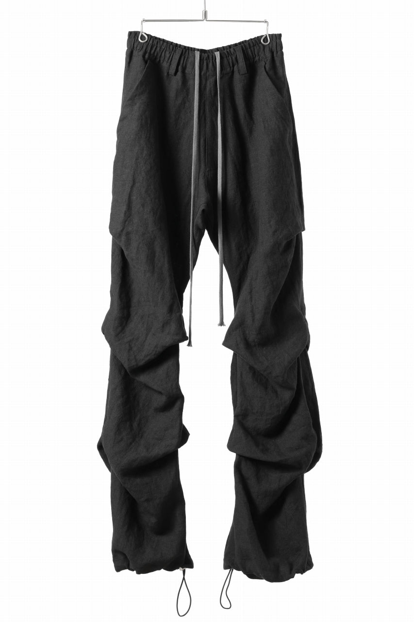 画像をギャラリービューアに読み込む, A.F ARTEFACT TUCK VOLUME BAGGY PANTS / ORGANIC LINEN (BLACK)