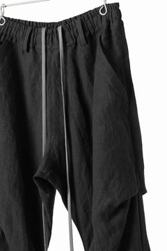 画像をギャラリービューアに読み込む, A.F ARTEFACT TUCK VOLUME BAGGY PANTS / ORGANIC LINEN (BLACK)