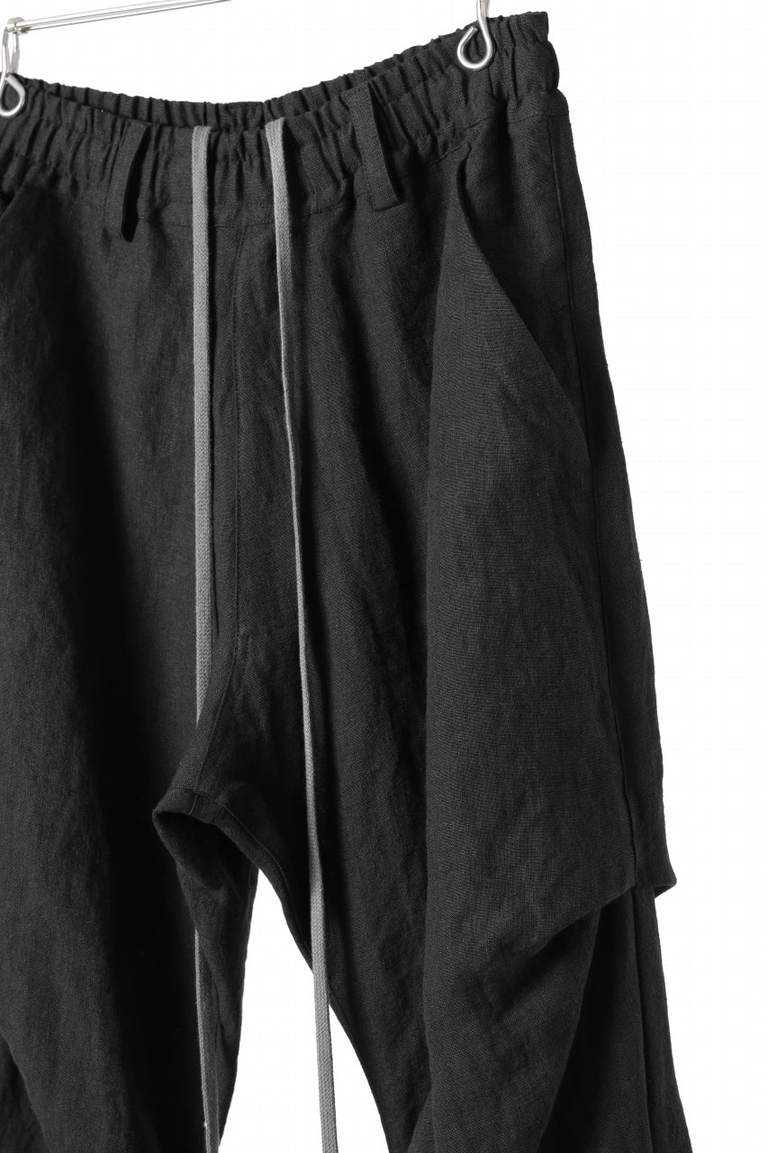 画像をギャラリービューアに読み込む, A.F ARTEFACT TUCK VOLUME BAGGY PANTS / ORGANIC LINEN (BLACK)