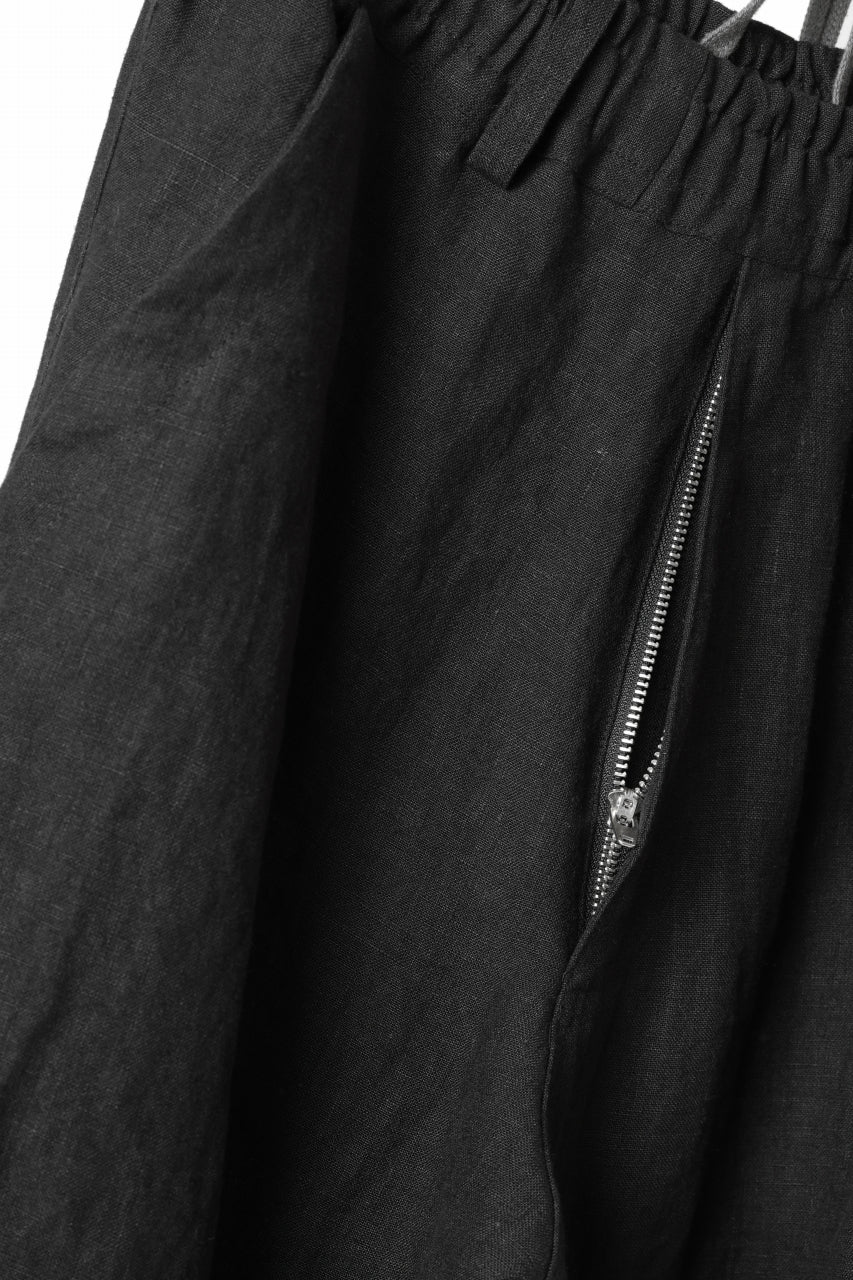 画像をギャラリービューアに読み込む, A.F ARTEFACT TUCK VOLUME BAGGY PANTS / ORGANIC LINEN (BLACK)