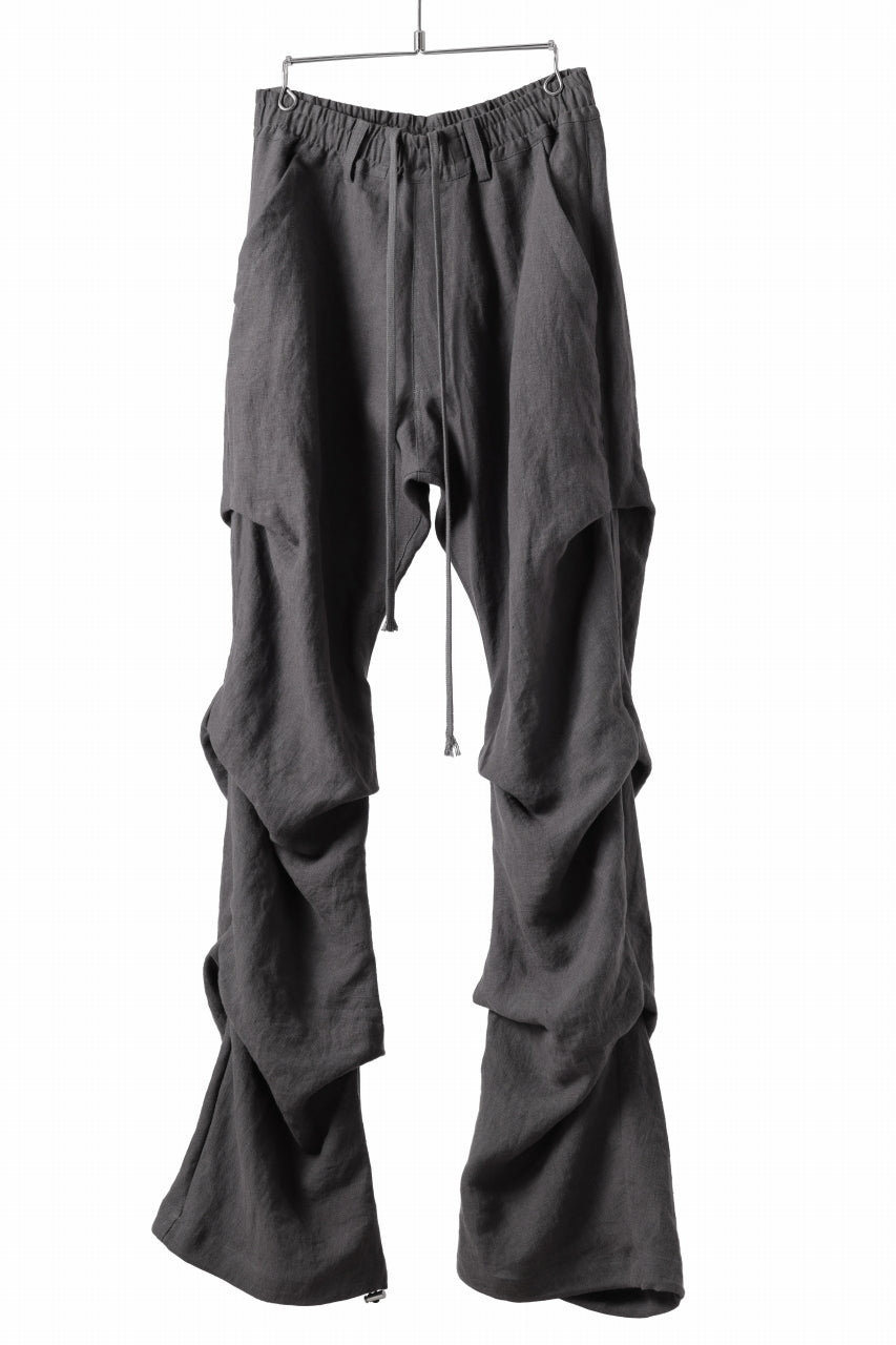 画像をギャラリービューアに読み込む, A.F ARTEFACT TUCK VOLUME BAGGY PANTS / ORGANIC LINEN (GREY)