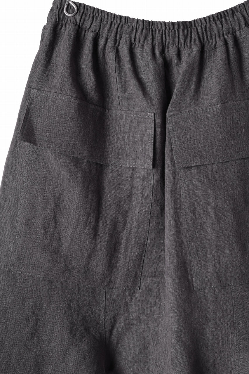 画像をギャラリービューアに読み込む, A.F ARTEFACT BOX SARROUEL SHORT PANTS / ORGANIC LINEN (GREY)