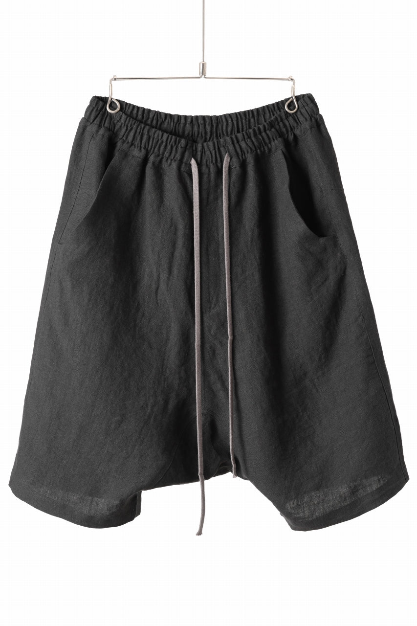 画像をギャラリービューアに読み込む, A.F ARTEFACT BOX SARROUEL SHORT PANTS / ORGANIC LINEN (BLACK)