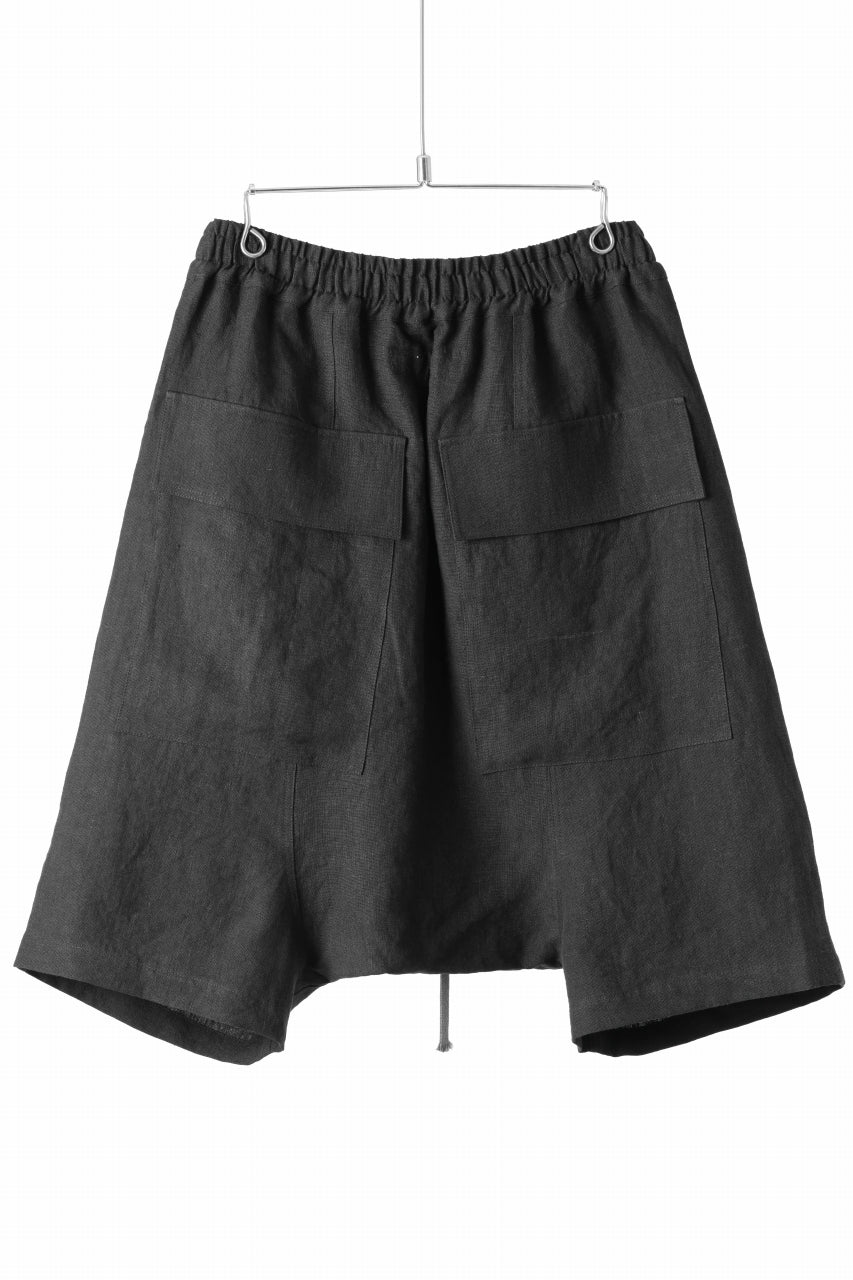 画像をギャラリービューアに読み込む, A.F ARTEFACT BOX SARROUEL SHORT PANTS / ORGANIC LINEN (BLACK)