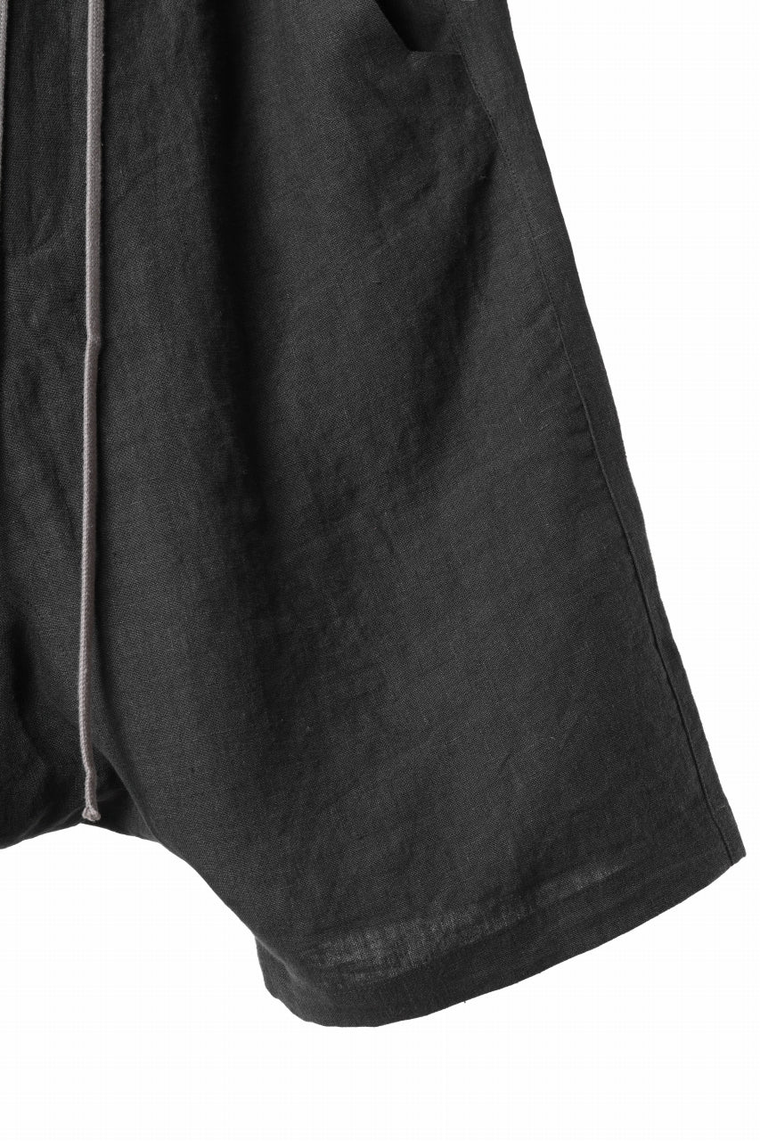 画像をギャラリービューアに読み込む, A.F ARTEFACT BOX SARROUEL SHORT PANTS / ORGANIC LINEN (BLACK)