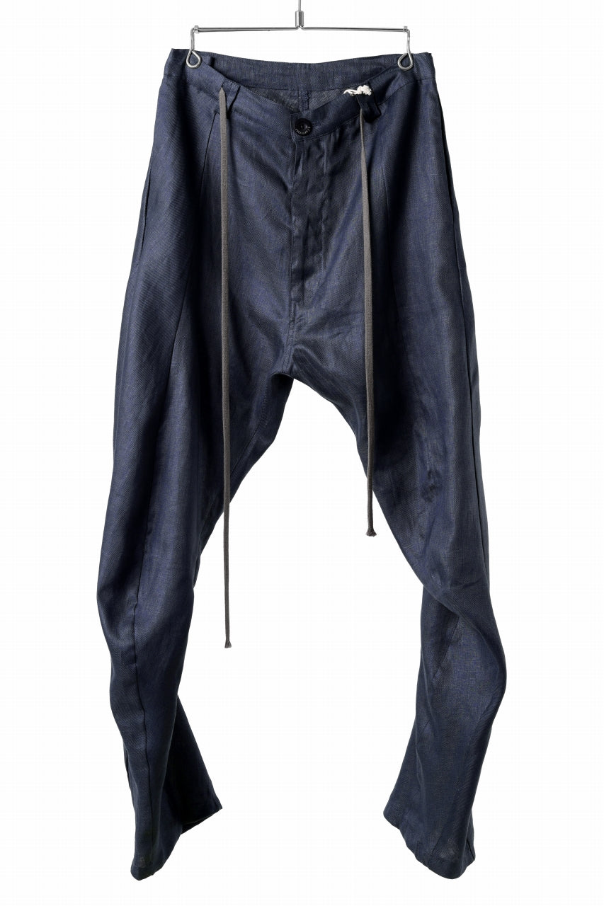 画像をギャラリービューアに読み込む, A.F ARTEFACT CURVED LONG PANTS / LINEN TWILL (NAVY)