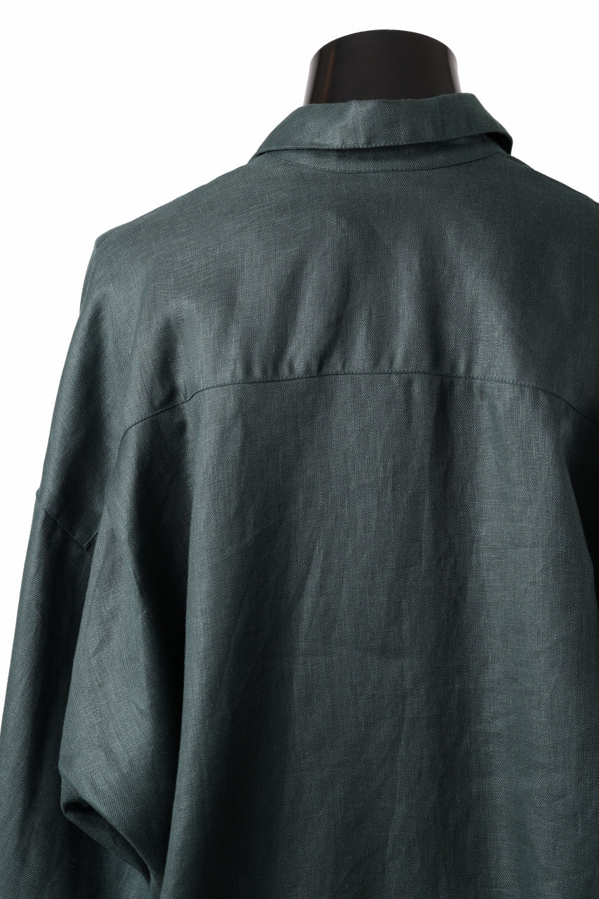 画像をギャラリービューアに読み込む, A.F ARTEFACT SNAPPED COCOON SHIRT / LINEN TWILL (GREEN)