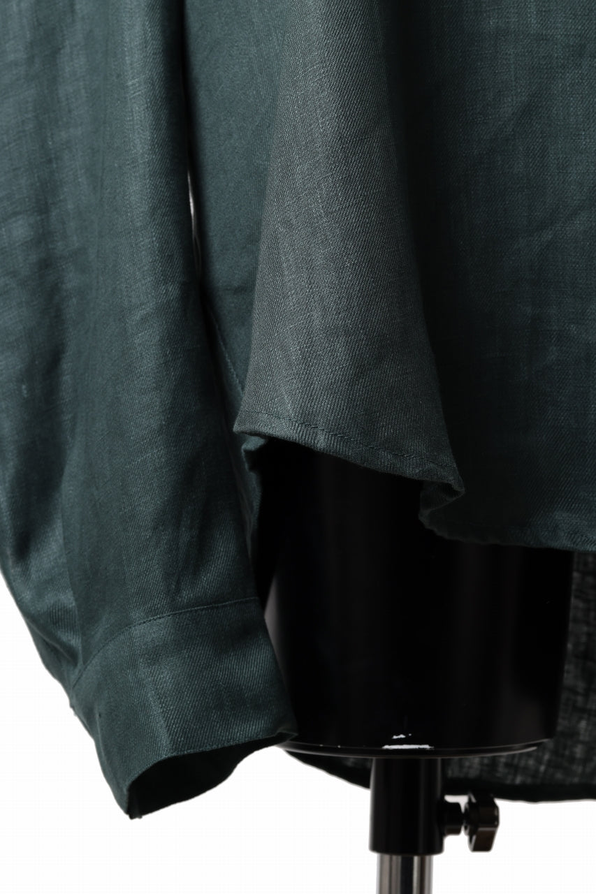 画像をギャラリービューアに読み込む, A.F ARTEFACT SNAPPED COCOON SHIRT / LINEN TWILL (GREEN)