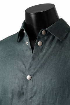 画像をギャラリービューアに読み込む, A.F ARTEFACT SNAPPED COCOON SHIRT / LINEN TWILL (GREEN)