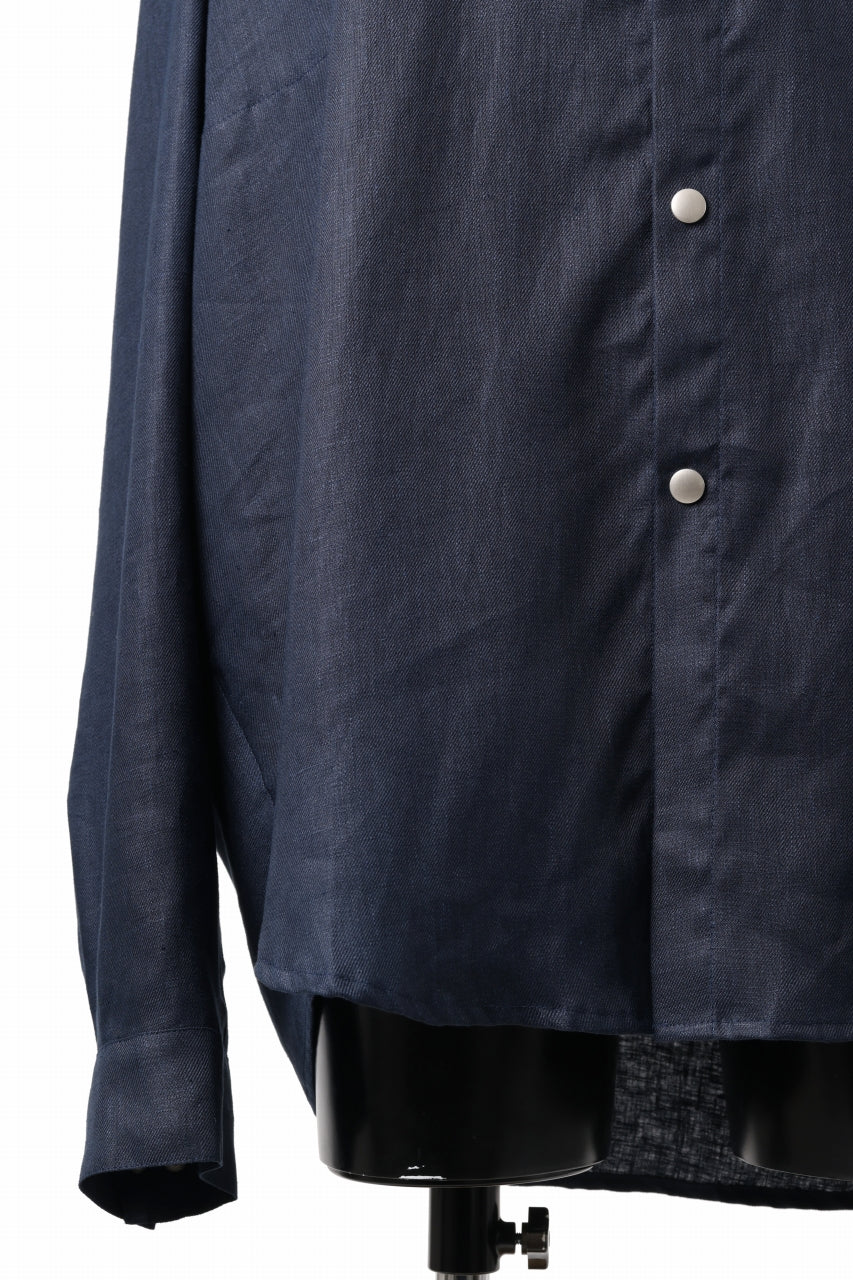 画像をギャラリービューアに読み込む, A.F ARTEFACT SNAPPED COCOON SHIRT / LINEN TWILL (NAVY)