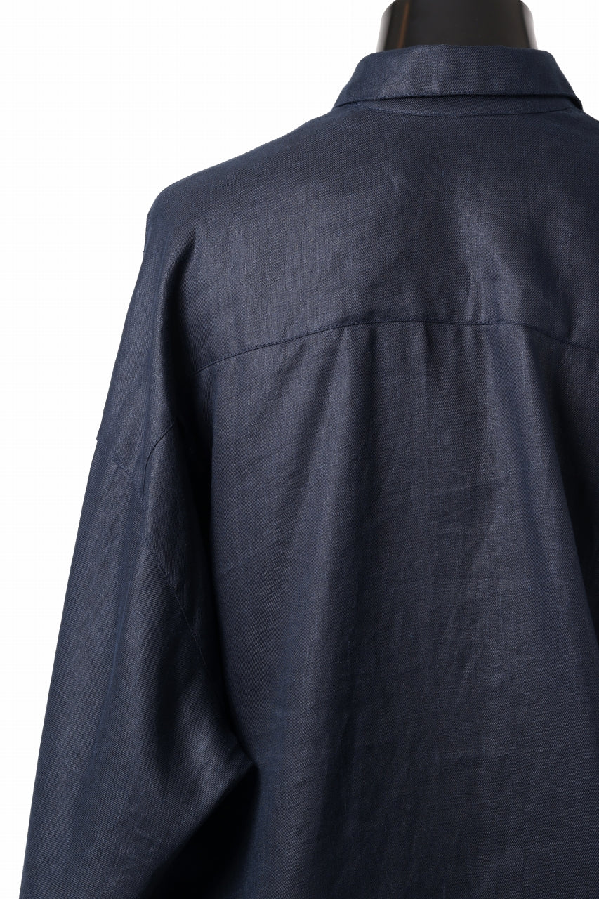 画像をギャラリービューアに読み込む, A.F ARTEFACT SNAPPED COCOON SHIRT / LINEN TWILL (NAVY)