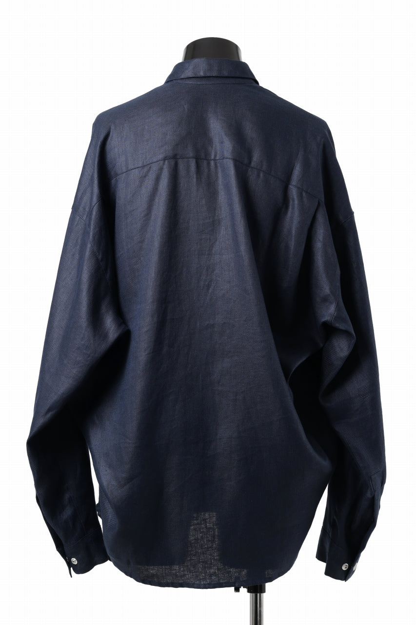 画像をギャラリービューアに読み込む, A.F ARTEFACT SNAPPED COCOON SHIRT / LINEN TWILL (NAVY)