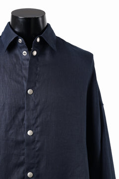 画像をギャラリービューアに読み込む, A.F ARTEFACT SNAPPED COCOON SHIRT / LINEN TWILL (NAVY)