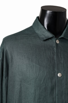 画像をギャラリービューアに読み込む, A.F ARTEFACT SNAPPED OVER SHIRT / LINEN TWILL (GREEN)