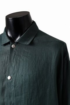 画像をギャラリービューアに読み込む, A.F ARTEFACT SNAPPED OVER SHIRT / LINEN TWILL (GREEN)