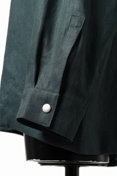 画像をギャラリービューアに読み込む, A.F ARTEFACT SNAPPED OVER SHIRT / LINEN TWILL (GREEN)