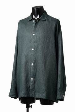 画像をギャラリービューアに読み込む, A.F ARTEFACT SNAPPED OVER SHIRT / LINEN TWILL (GREEN)