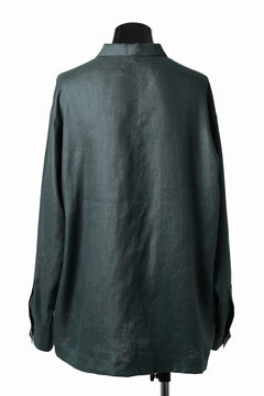 画像をギャラリービューアに読み込む, A.F ARTEFACT SNAPPED OVER SHIRT / LINEN TWILL (GREEN)