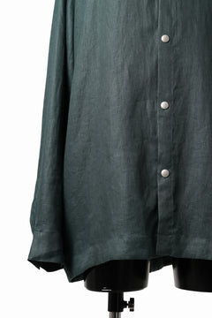 画像をギャラリービューアに読み込む, A.F ARTEFACT SNAPPED OVER SHIRT / LINEN TWILL (GREEN)