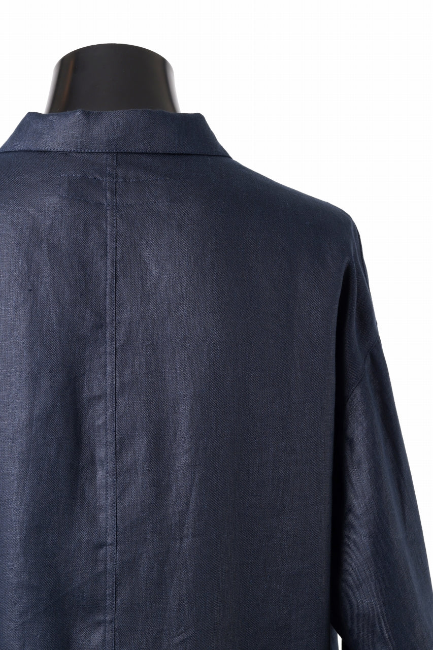 画像をギャラリービューアに読み込む, A.F ARTEFACT SNAPPED OVER SHIRT / LINEN TWILL (NAVY)