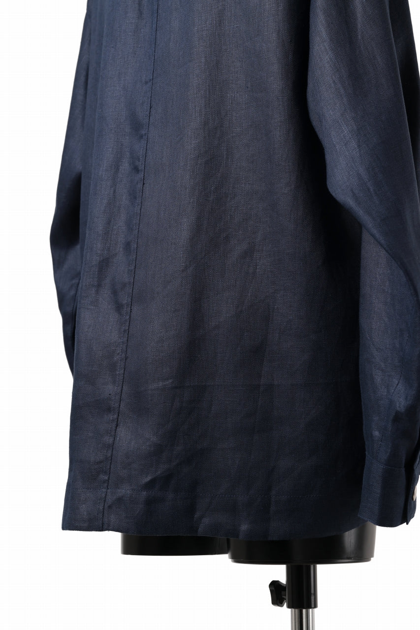 画像をギャラリービューアに読み込む, A.F ARTEFACT SNAPPED OVER SHIRT / LINEN TWILL (NAVY)