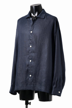 画像をギャラリービューアに読み込む, A.F ARTEFACT SNAPPED OVER SHIRT / LINEN TWILL (NAVY)