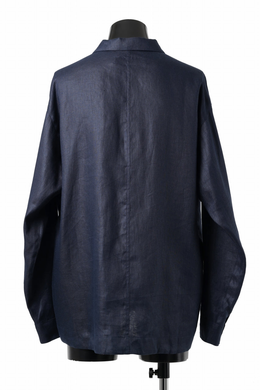 画像をギャラリービューアに読み込む, A.F ARTEFACT SNAPPED OVER SHIRT / LINEN TWILL (NAVY)