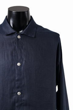 画像をギャラリービューアに読み込む, A.F ARTEFACT SNAPPED OVER SHIRT / LINEN TWILL (NAVY)