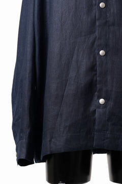 画像をギャラリービューアに読み込む, A.F ARTEFACT SNAPPED OVER SHIRT / LINEN TWILL (NAVY)